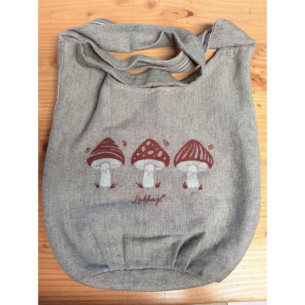 Mushroom Tote Harmonious Higher Being Cotton Bag Slouchy Hobo Boho